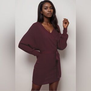 Sweater Mini Dress Burgundy NWT